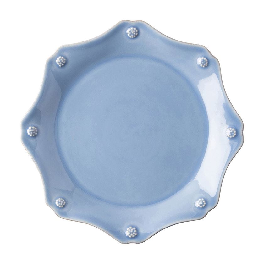 Photo of blue scalloped dessert plate