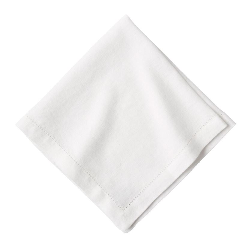 Photo of a white square linene napkin