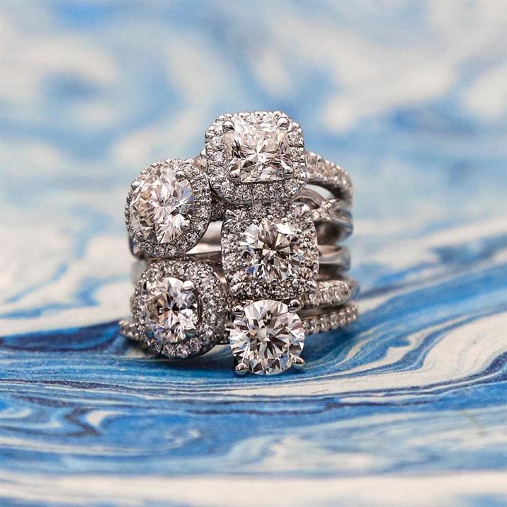 Bellamy - 14k White Gold 1 Carat Round Halo Natural Diamond Engagement Ring  @ $2825 | Gabriel & Co.