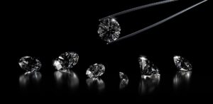 Various diamond cuts on a black background