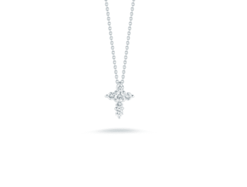 white gold tiny diamond cross pendant baby necklace