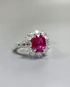 Ruby Diamond 18K White Gold Ring