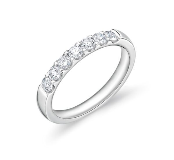 7-stone diamond wedding ring from Bromberg's signature collection