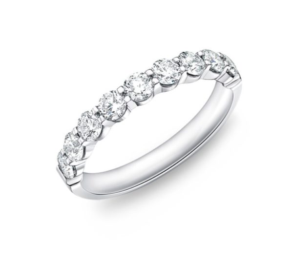 platinum 9-stone diamond wedding band from Bromberg's signature collection