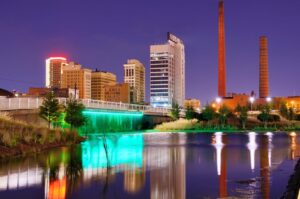 Skyline of Birmingham, AL from Railroad Park