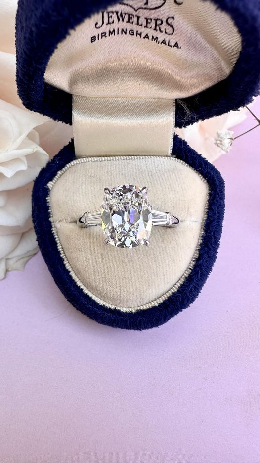 A stunning diamond engagement ring in a Bromberg’s box