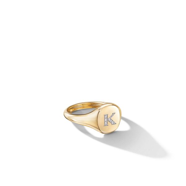 PAVE INITIAL PINKY RING