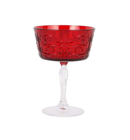 Vietri Barocco Ruby Coupe Champagne Glass