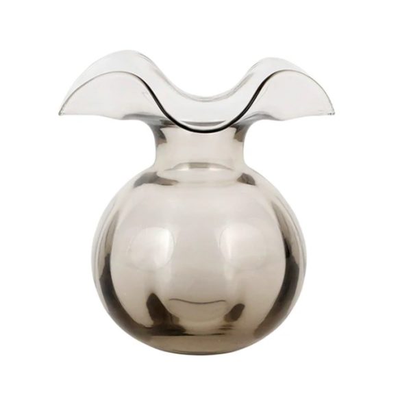 Vietri Hibiscus Glass Bud Vase - Gray