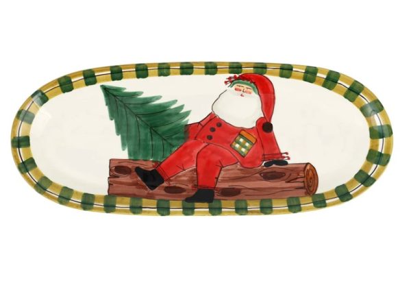 Vietri Old St. Nick Large Narrow Oval Platter