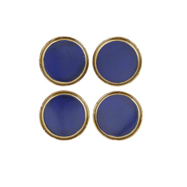 Vietri Florentine Wooden Accessories Cobalt & Gold Coasters - Set of 4