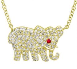 Bromberg's Signature Collection Diamond Elephant Necklace