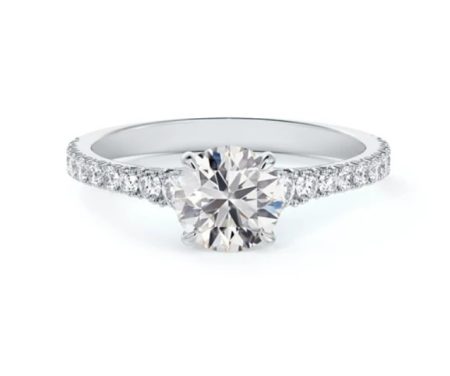 Forevermark Icon Round Engagement Ring with Diamond Band