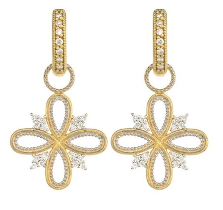 MOROCCAN OPEN PEAR FLOWER QUAD EARRING CHARMS