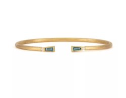 JudeFrances Provence Flexible Open Tapered Baguette Stone Bangle