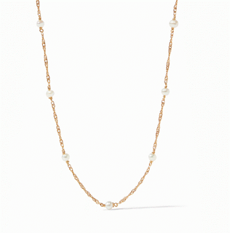 Julie Vos Charlotte Pearl Delicate Station Necklace