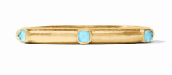Julie Vos Catalina Stone Hinge Bangle - Iridescent Capri Blue