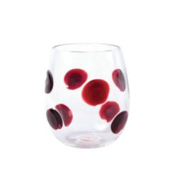 Vietri Drop Stemless Red Wine Glass - Red
