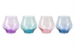 Vietri Contessa Assorted Stemless Wine Glasses - Set of 4