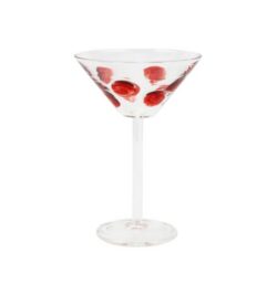 Vietri Drop Martini Glass - Red