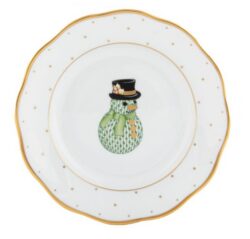 Herend Christmas Dessert Plate - Snowman