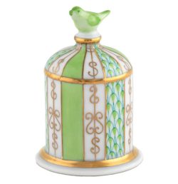 Herend Bird Cage Figurine - Keylime
