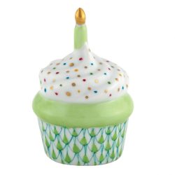 Herend Cupcake with Candle Figurine - Keylime