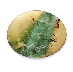 Beatriz Ball New Orleans Glass Green and Gold Marble Large Round Platter