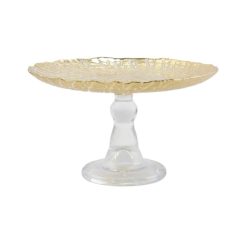 Vietri Rufolo Glass Small Cake Stand - Gold