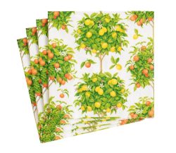 Caspari Citrus Topiaries Paper Napkins - Cocktail