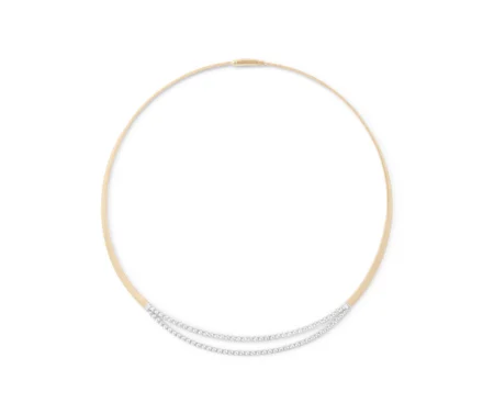 Marco Bicego Masai Yellow Gold Coil Collar With Double Row Diamond Bar