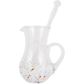 Vietri Chiara White Pitcher and Stirrer Set