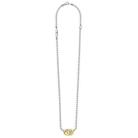 LAGOS Signature Caviar Two-Tone Interlocking Pendant Necklace - Image 2