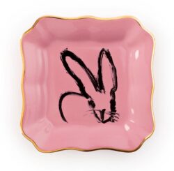 Hunt Slonem Bunny Portrait Plate - Pink