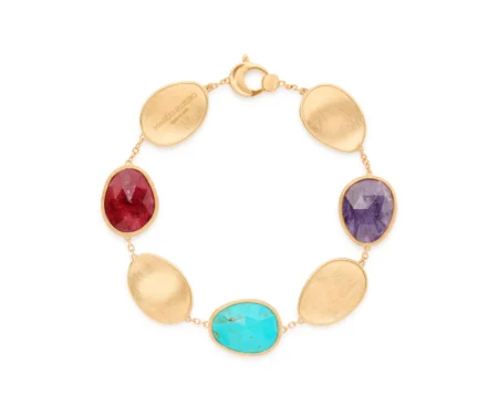 Marco Bicego Lunaria Yellow Gold Bracelet with Mixed Gemstones