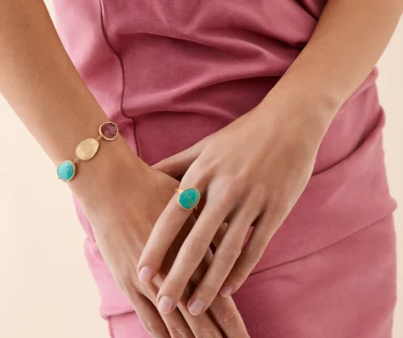 Marco Bicego Lunaria Yellow Gold Bracelet with Mixed Gemstones - Image 3