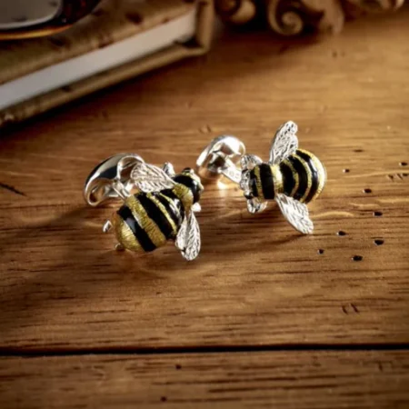 Deakin & Francis Sterling Silver Bumble Bee Cufflinks - Image 2