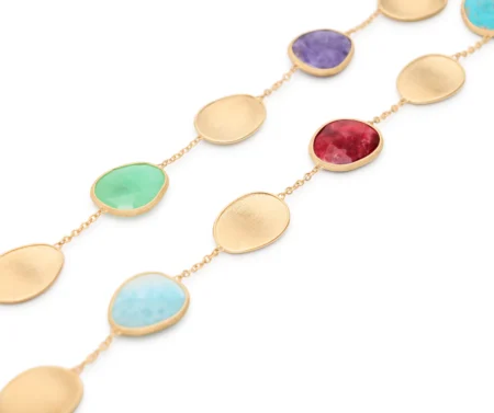 Marco Bicego Lunaria Yellow Gold Collar Necklace with Mixed Gemstones - Image 2