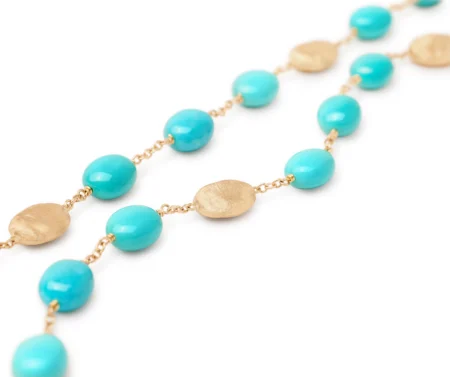 Marco Bicego Siviglia Yellow Gold Necklace with Turquoise - Image 2