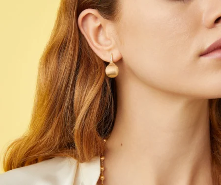 Marco Bicego Africa Yellow Gold Drop Earrings With Diamonds - Image 4