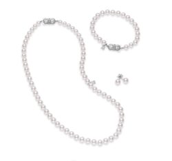 Mikimoto Akoya Cultured Pearl Three Piece Set