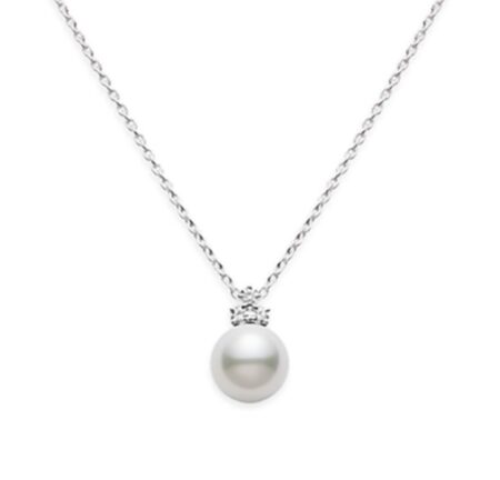 Mikimoto Classic White South Sea Cultured Pearl and Diamond Pendant Necklace