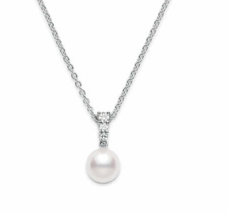 Mikimoto Morning Dew Akoya Cultured Pearl and Diamond Pendant