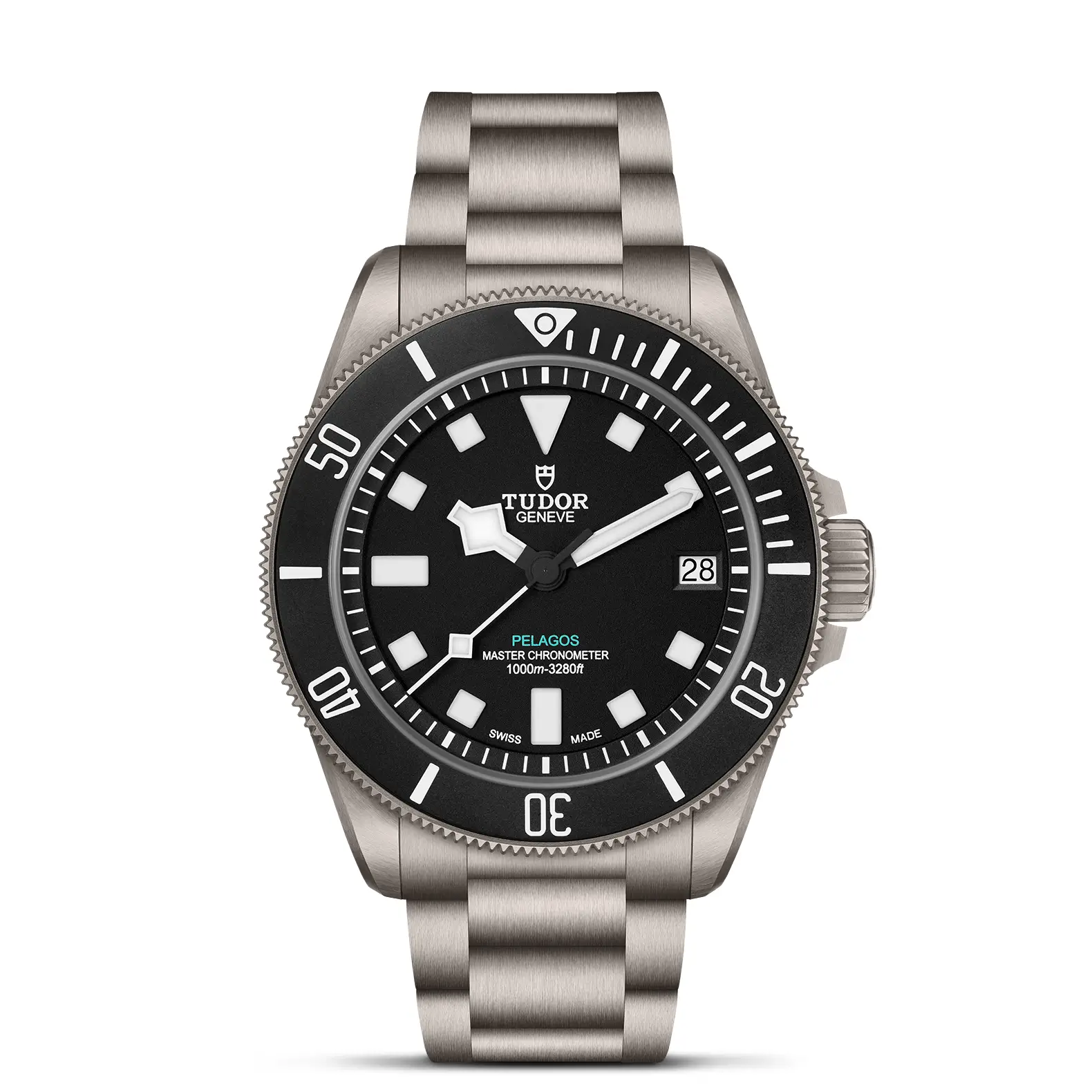 TUDOR Pelagos 43mm titanium case with satin finish and helium escape valve - M2543C1A7NU-0001 at Bromberg's Jewelers.