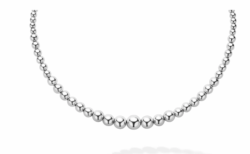 LAGOS Caviar Bubbly Petite Silver Graduated Bead Necklace