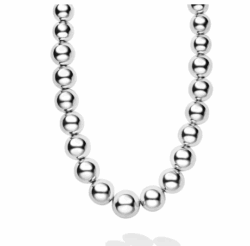 LAGOS Caviar Bubbly Silver Graduated Bead Necklace