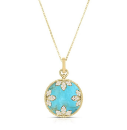 Roberto Coin Venetian Medallions Turquoise And Diamond Necklace
