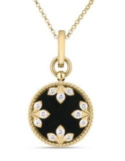 Roberto Coin Venetian Medallions Black Jade And Diamond Necklace