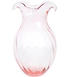 Vietri Hibiscus Glass Vertical Fluted Vase - Large