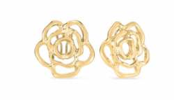Roberto Coin Designer Gold Melted Rose Earrings